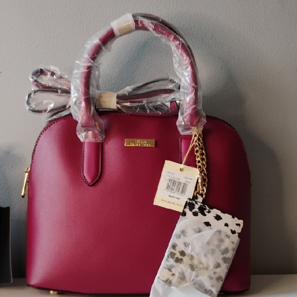 NWT Trina Turk Wine Satchel with crossbody strap
